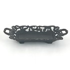 Cast Iron Tray Filigree Rustic Scrolls Antique Style 14x7 Inch Gothic Decor