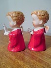 Pair Vintage Cherub Choir Boy Angel Christmas Candleholders H  I  Co Japan 