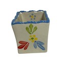 Temp Tations By Tara Sugar Packet Holder Floral Lace Blue Ceramic Tea Bag Dish