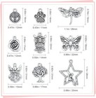 200 Pcs Wholesale Bulk Lots Jewelry Making Charms Mixed Smooth Tibetan Silver   
