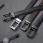 Genuine Leather Mens Ratchet Belt Belts For Men Adjustable Automatic Buckle
