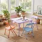 Homy Casa Kids Play Table And 4 Chairs Set  Ideal For Toddler Daycare Purple