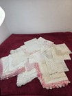 Vintage Hankerchiefs Lot Of 17  Lace Edgings  Cottage Core Wedding Decor Tea