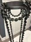 Antique Ornate Black Twisted Cast Iron Rope Design Victorian Flower Stand 