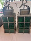  2  Set Of Vintage Maritime Boat Ship Brass Green Lights lamps