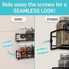 4 Packs Kitchen Spice Rack Organizer Storage Shelf Cabinet Jar Holder Wall Mount