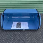Blue Metal Roll Top Bread Box With Window Model Wf-02 Kitchen Storage Bin Retro