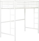 Timothee Urban Industrial Metal Twin Over Loft Bunk Bed  Twin Size  White