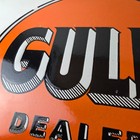 Vintage Gulf Gasoline Sign - Heavy Service Station Gas Pump Plate Service Sign