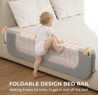 Foldable Bed Rail Guard Breathable Mesh Transparent Anti-pinch Gray 59 Inch