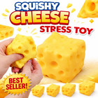 Giant Cheese Squishy Slow Rising Squeeze Stress Ball Fidget Sensory Toy Kids