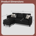 Convertible Sectional Sofa Reversible Chaise 3-seater L-shaped Small Space Couch
