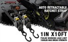 Xiangle 3m Auto Retractable Ratchet Straps Tie Down 1  X 10  Heavy Duty  S-hooks