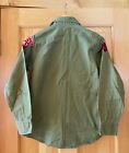 Vtg Long Sleeve Boy Scouts Of America Shirt 14 Reg  1960   s Button Dwn W  Patches
