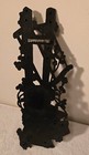 Vintage Burwood Wall Plaque  fire Wood W bowsaw  1972  Moulded Plastic  18 h