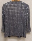 Alex Evenings Grey Silver Studded Shell   Coat 2 Piece Set Size Medium Petite
