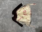 Belle Fleur Girls Fit   Flare Velvet Organza Floral Dress Long Sleeve Bow