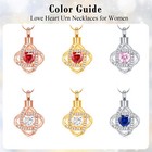 Birthstone Urn Necklace Human Ashes Heart Birthstone Memorial Cremation Jewelry