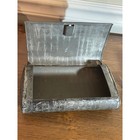 Vintage Industrial Metal Tin Box Hinged Lid Distressed Rustic Storage Container
