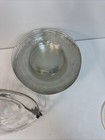 Vintage Set Of 12 Clear Etched Glass Floral Salad Luncheon Plates 8 