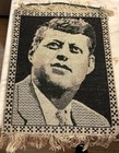 Vintage Hand Woven John F  Kennedy Portrait Rug
