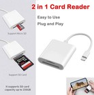 Sd Card Reader For Iphone Ipad Adapter Cable With Dual Slots For Slr Cameras
