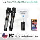 Wireless Microphone With Bluetooth Professional Uhf Dual Handheld Dynamic System