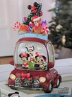 Disney Christmas Led Water Spinning Car Decoration Snow Globe Holiday 15  H New