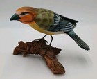 Hand Carved Bird On Driftwood - Unknown Bird Approximately 4  - Great Condition 