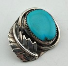 Vintage Native American Navajo Sterling Silver Turquoise Pendant