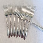 8 Oneida Dinner Forks Country Lane Pattern Wm A Rogers Flatware Silverplate