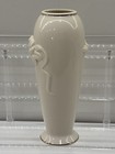 Lenox - Vintage Ivory white Embossed Porcelain Rose Bud Vase W 24k Gold Trim 6   