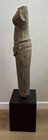 Khmer Sandstone Female Deity Torso Fragment Figure  baphuon Style On Wooden Base