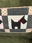 Vintage Handmade Quilted Christmas Runner With 4 Scotties Scotties 50 5 In Long 