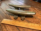 Pair Of Vintage Cast Bronze  7 1 4  Cleats  Nice Age patina