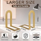 Gold Metal Bookends Set Of 2  Decorative Shelf Supports  7 5 x5 75 x3 5