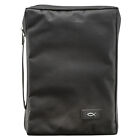 Bible Cover New Black Large Heavy Duty Poly-canvas With Fish Emblem Cross Zipper