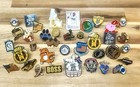 Dealer Lot   Mixed Pins Buttons   Sports Pop Culture Police Religious Usa Flag