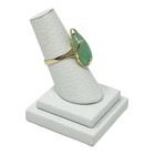 Vintage Solid 14k Gold Moss In Snow Jade Ornate Lady s Ring Us Size 7 5