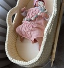 Baby Moses Basket With Bedding For 0-3 Months - 68 Cm X 37 Cm - First Mom Gift
