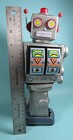 Vintage Space Walk Man Me 100 Robot 12  Tin Toy Figure Gray Silver W  Box Works