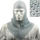 Battle Ready Chain Mail Coif Medieval Renaissance Chainmail Hood Armor -6 Colors