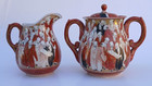 Antique Group Pottery Chinese Handmade Painted Seven Cups   Tow Kettles Rare