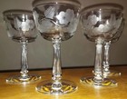Vintage Libbey Etched Flower Blossom Garland Wine Or Champagne Glass Set Of 4