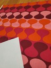 Awesome Rare Vintage Mid Century Retro 70s Org Pnk Purp Wavy Drops Sml Fabric  