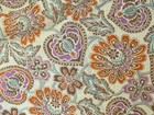 Vintage Full Bib Apron Floral Orange Purple Brown Turquoise Pocketscottage Core