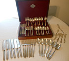 1847 Rogers Bros Ambassador Silver Plate Forks  Spoons  Spreaders  47pcs W case