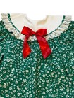 Vintage Girls Green White Floral Dress Lace Ruffle Bows Cottage Prairie Size 4