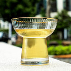Stemless Margarita Glasses Set Of 2 - Elegant Vertical Stripes Cocktail Glasses