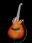New 12 String Flame Acoustic Electric Round Back Natural Finish Guitar
